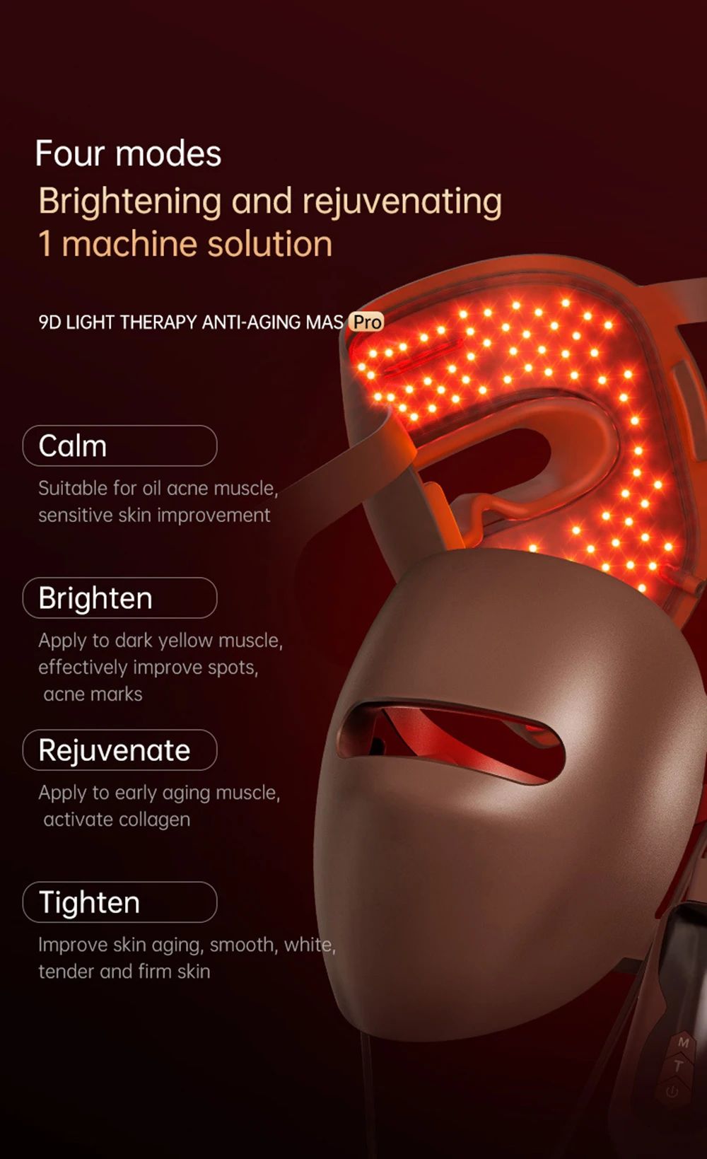 SKINOVA Red LED Light Therapy Face Mask